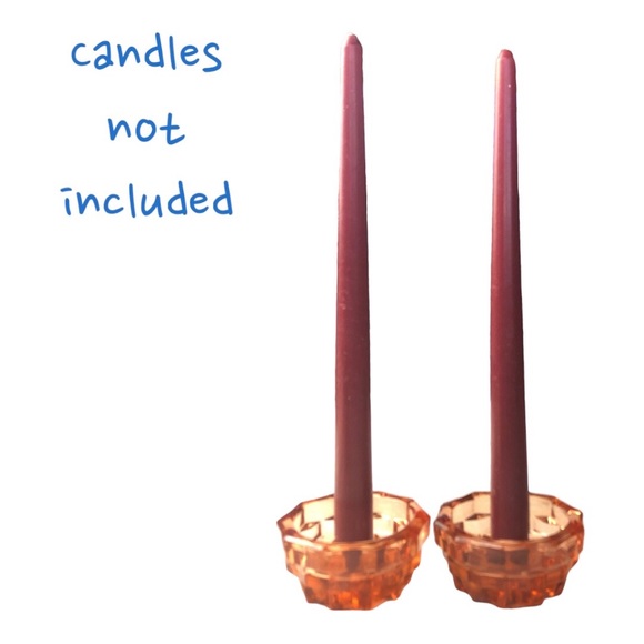 Indiana Glass American Whitehall Taper Holder Peach Candlestick Set 2 Item #1966 - Picture 11 of 12